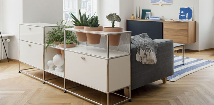 Mobilier USM avec plantes